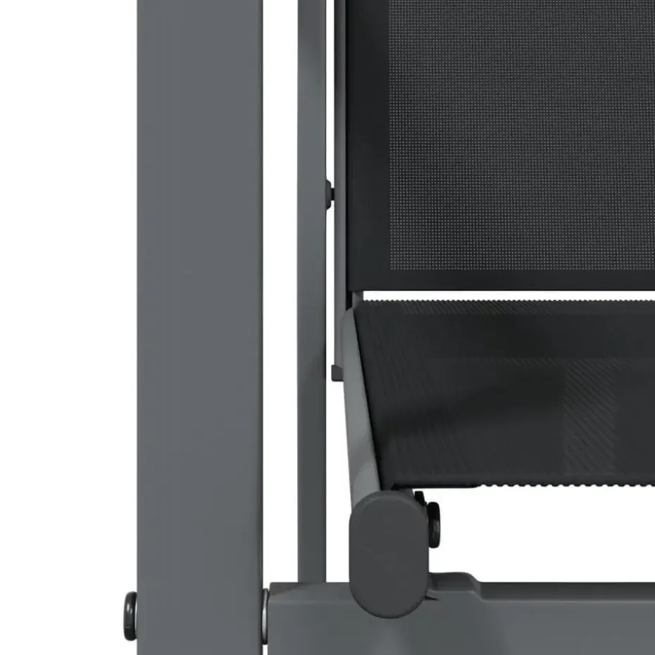 vidaXL - Tuinstoelen - Zwart - Staal - 4 stuks - 55x61,5x90 cm