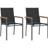 vidaXL - Tuinstoelen - Zwart - Textileen en staal - 2 stuks - 55x61,5x90 cm