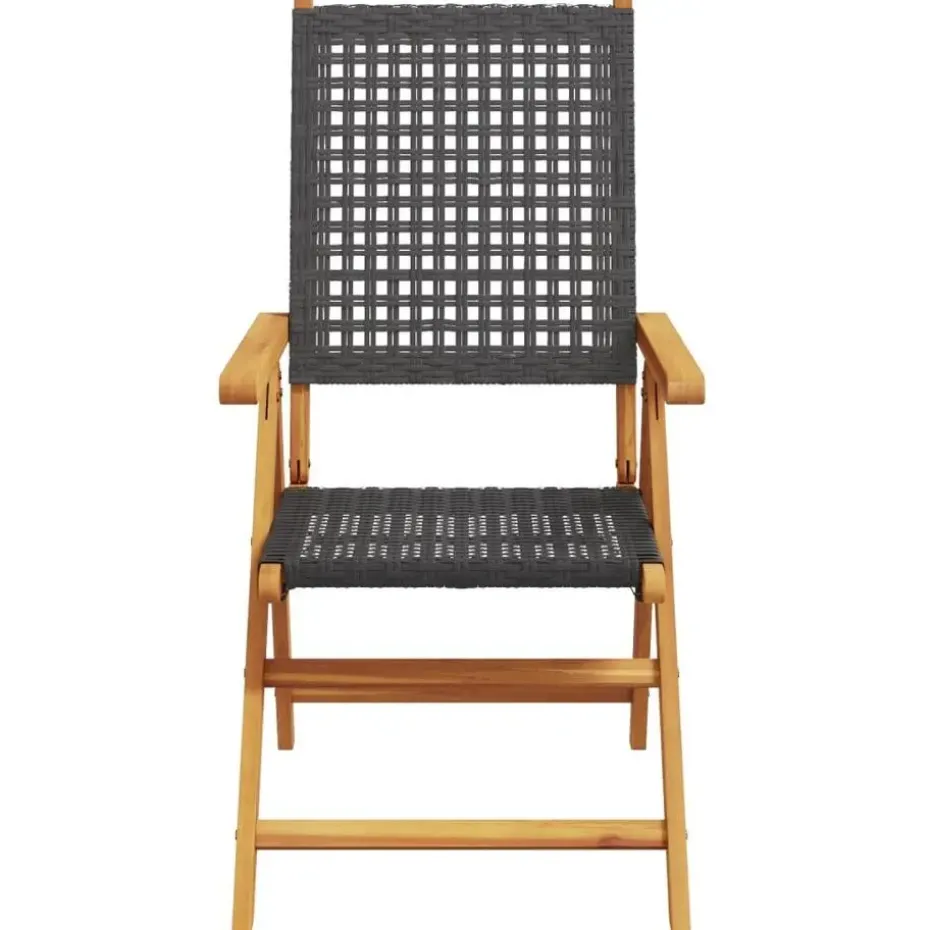 vidaXL - Tuinstoelen - Zwart - Acaciahout - 2 stuks - 57x70x109 cm