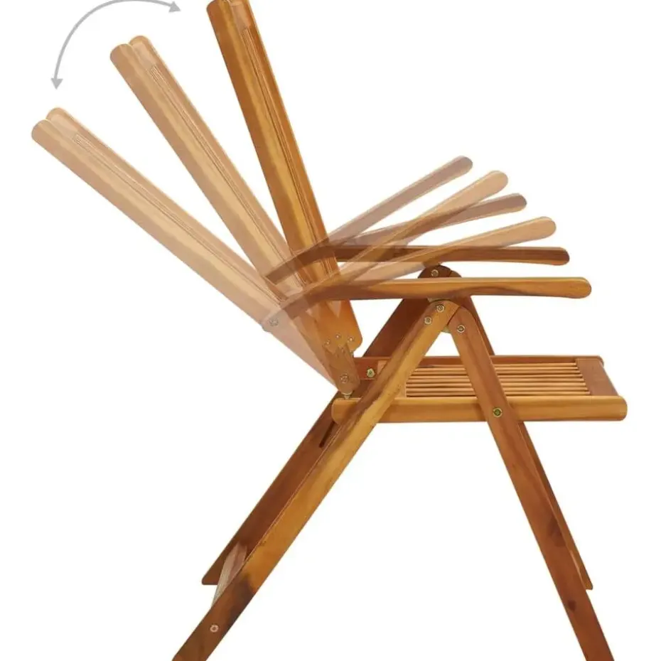 vidaXL - Tuinstoelen inklapbaar met kussens - Massief acaciahout - 6 stuks