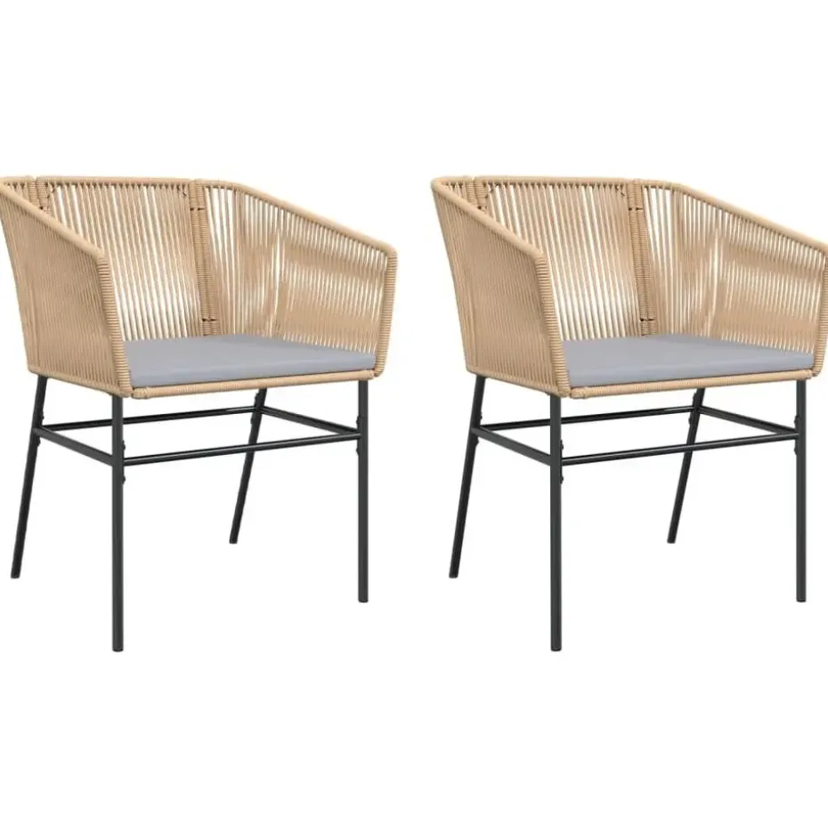 vidaXL - Tuinstoelen -Kussens - Bruin - Poly rattan - 2 stuks