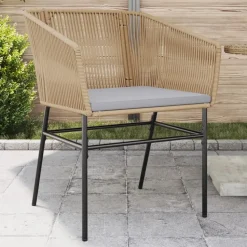 vidaXL - Tuinstoelen -Kussens - Bruin - Poly rattan - 2 stuks