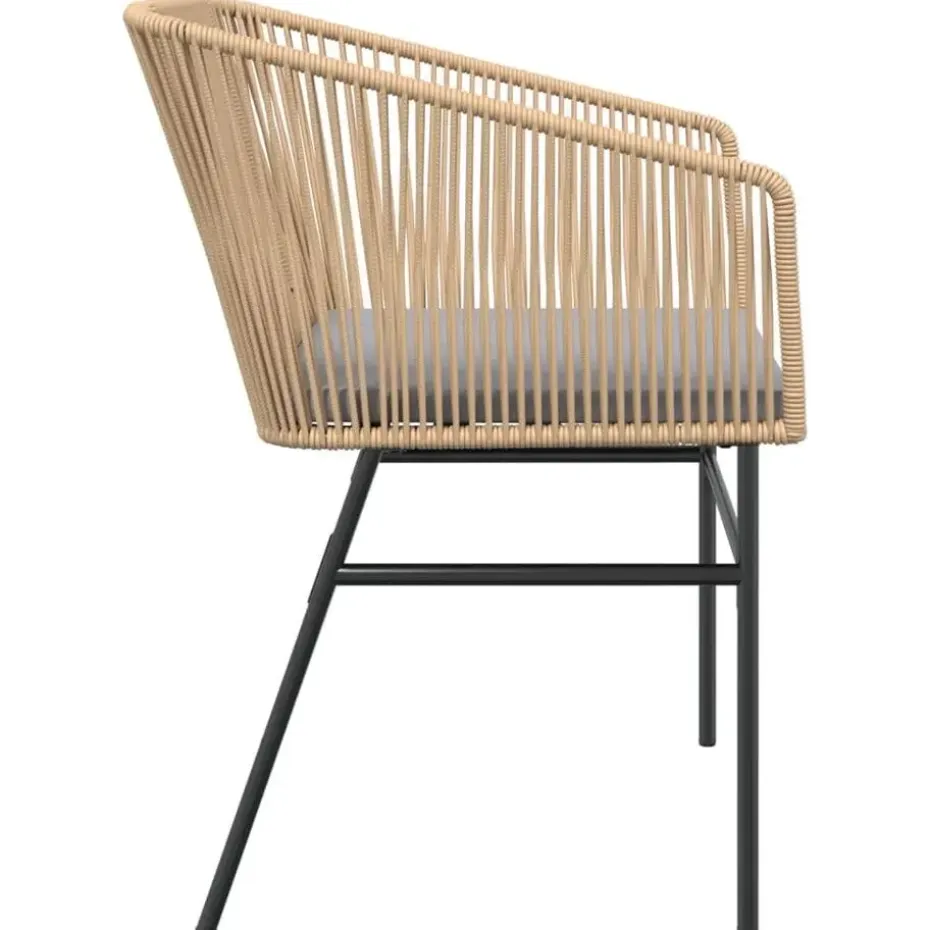 vidaXL - Tuinstoelen -Kussens - Bruin - Poly rattan - 2 stuks