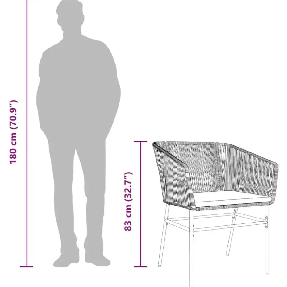 vidaXL - Tuinstoelen -Kussens - Bruin - Poly rattan - 2 stuks