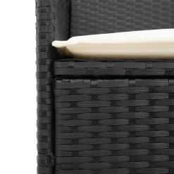 vidaXL - Tuinstoelen met kussens - Zwart - Poly rattan en hout - 2 stuks
