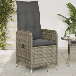vidaXL - Tuinstoelen met kussens - Grijs - Poly Rattan - 2 stuks