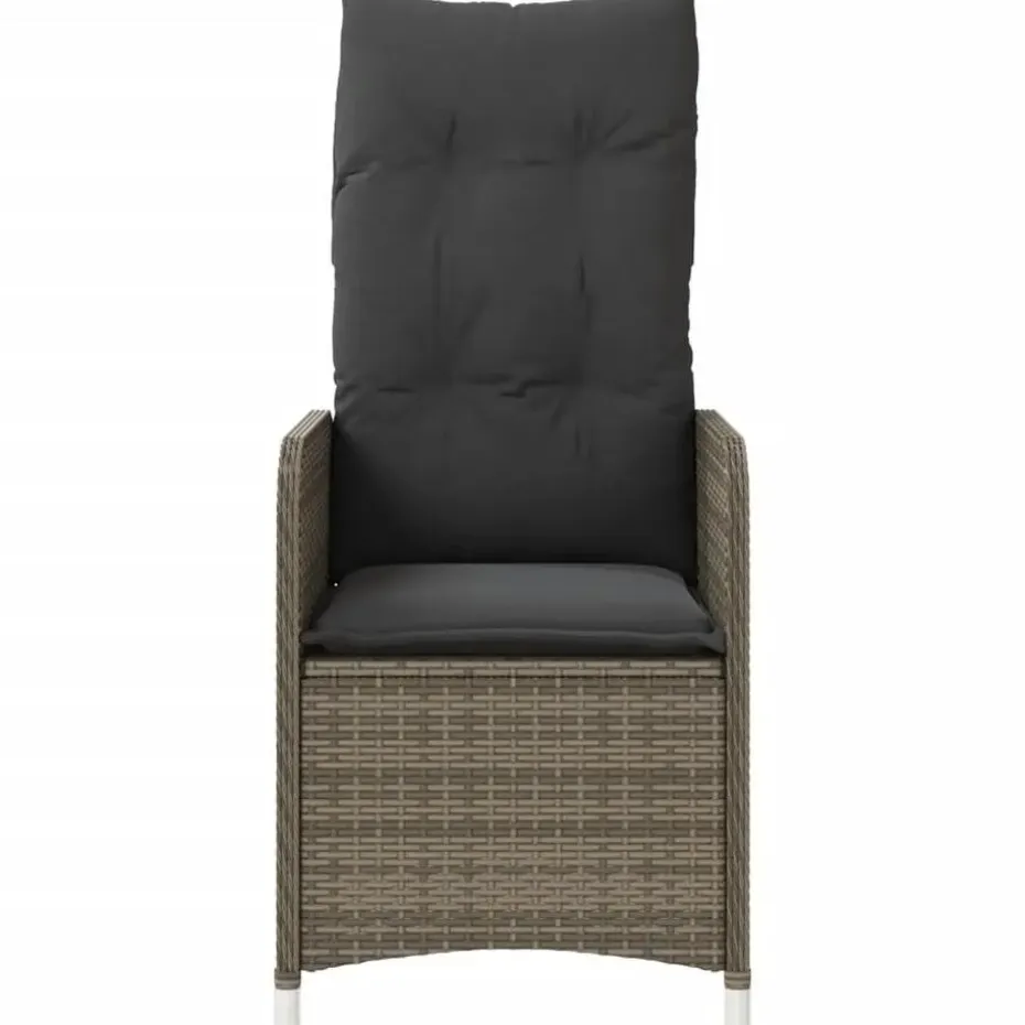 vidaXL - Tuinstoelen met kussens - Grijs - Poly Rattan - 2 stuks