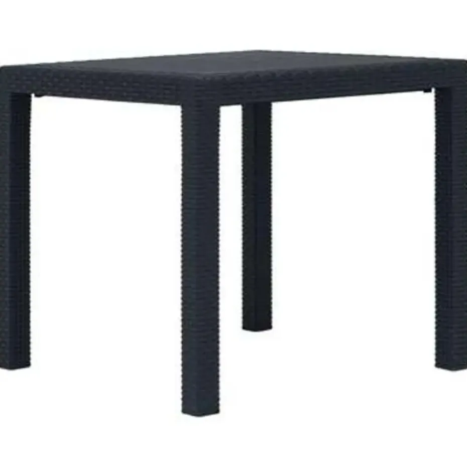vidaXL - Tuintafel - Antraciet - Kunststof - 79 x 79 x 72 cm