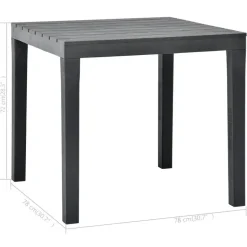 vidaXL - Tuintafel - Antraciet - Kunststof