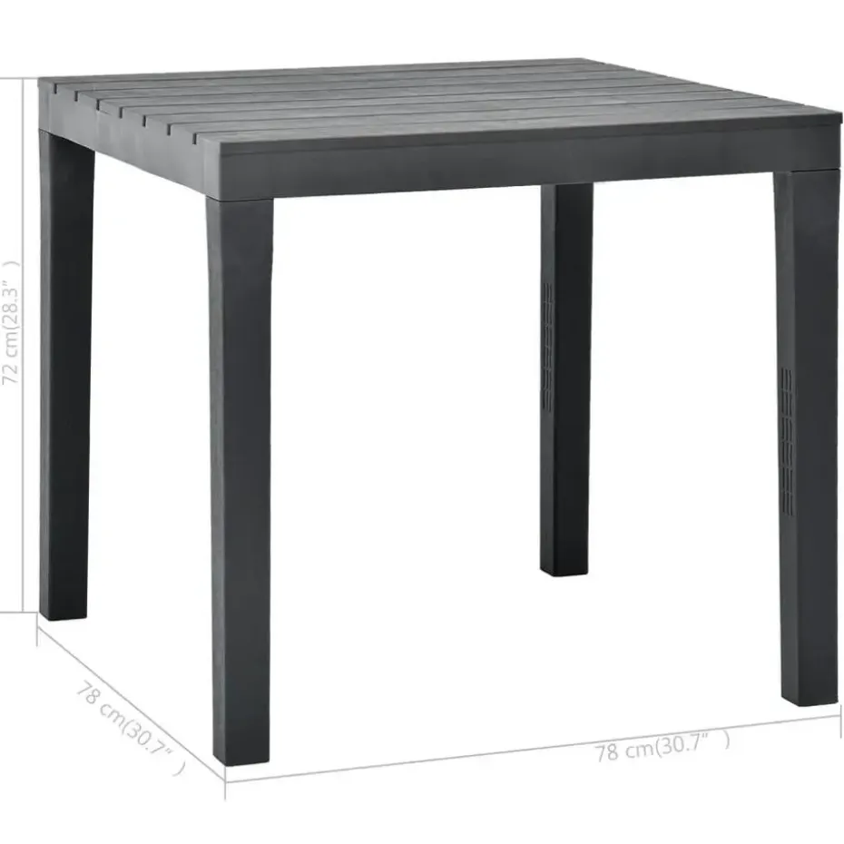 vidaXL - Tuintafel - Antraciet - Kunststof