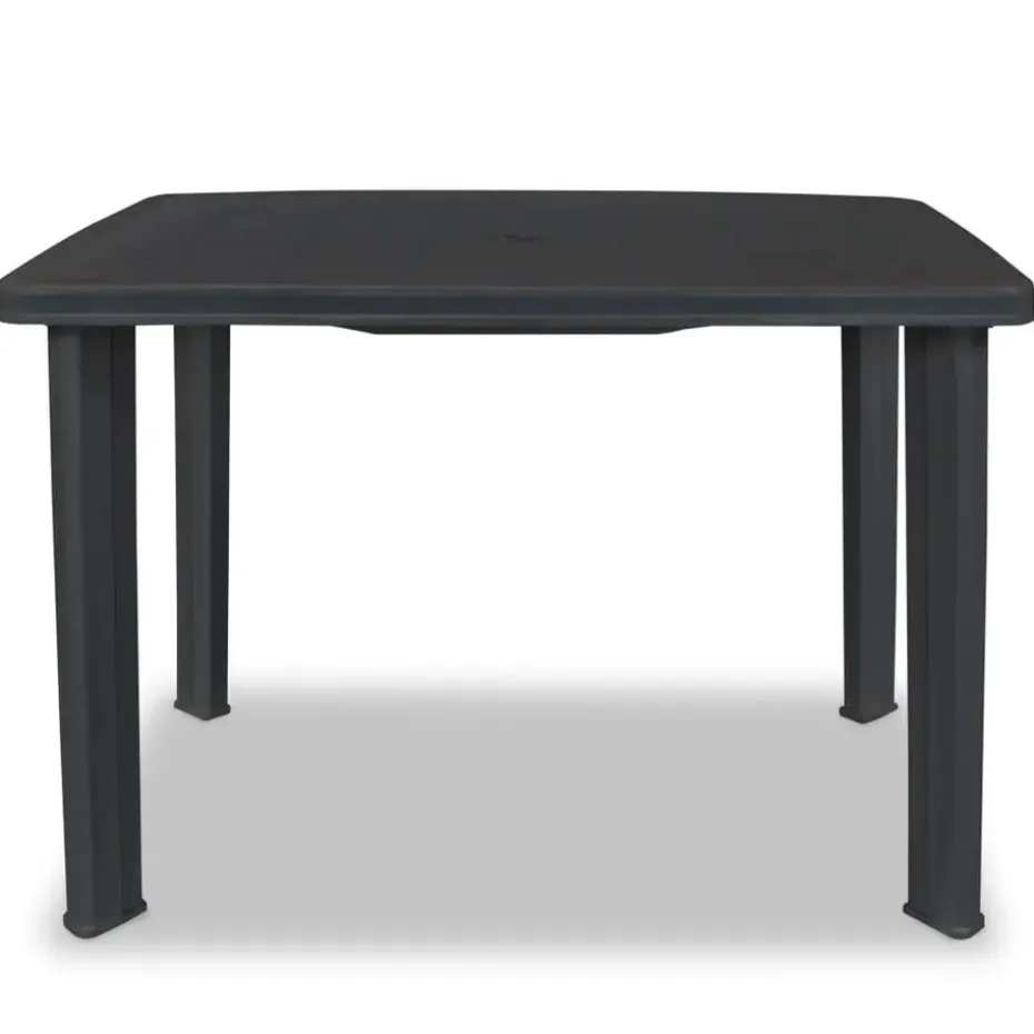 vidaXL - Tuintafel - Antraciet - Kunststof - 101 x 68 x 72 cm