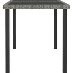 vidaXL - Tuintafel - Grijs - Poly rattan - 140 x 70 x 73 cm