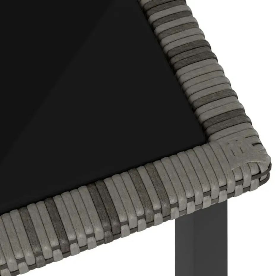 vidaXL - Tuintafel - Grijs - Poly rattan - 140 x 70 x 73 cm