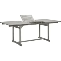 vidaXL - Tuintafel - Grijs - Massief acaciahout - (150-200)x100x75 cm