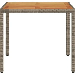 vidaXL - Tuintafel - Grijs - Poly rattan - 90 x 90 x 75 cm