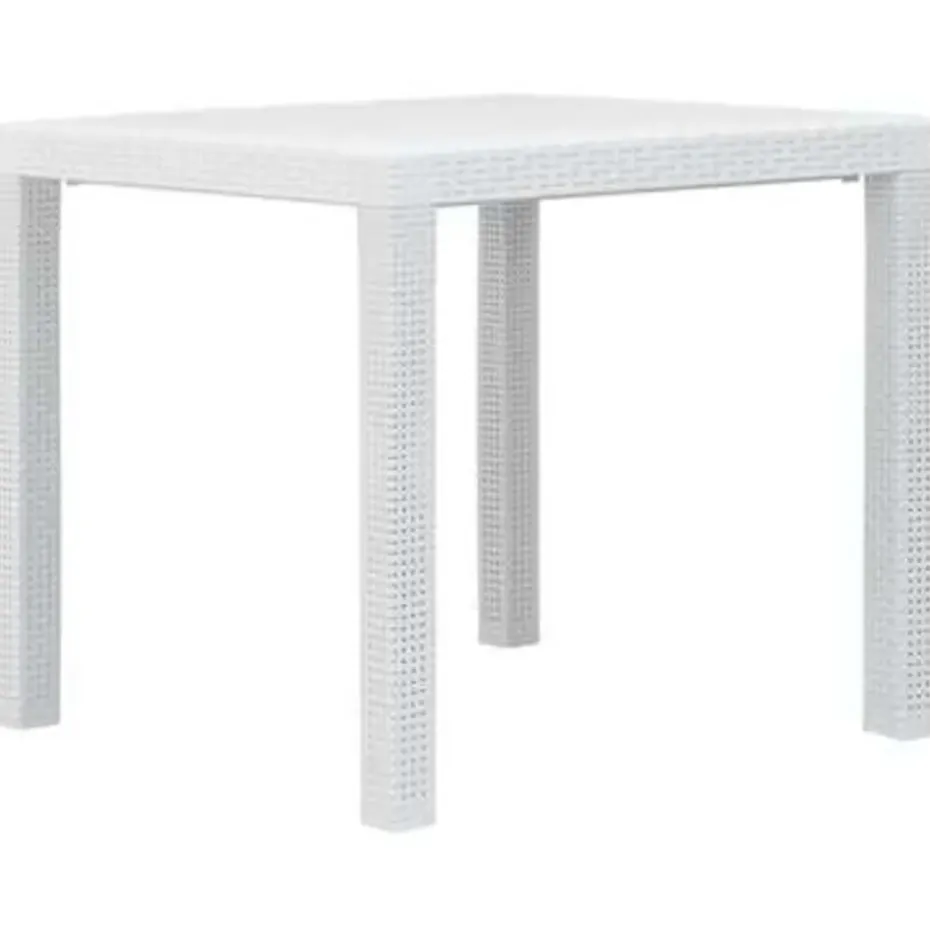 vidaXL - Tuintafel - Wit - Kunststof - 79 x 79 x 72 cm