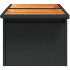 vidaXL - Tuintafel - Zwart - Poly rattan en acaciahout - 100x55x73 cm