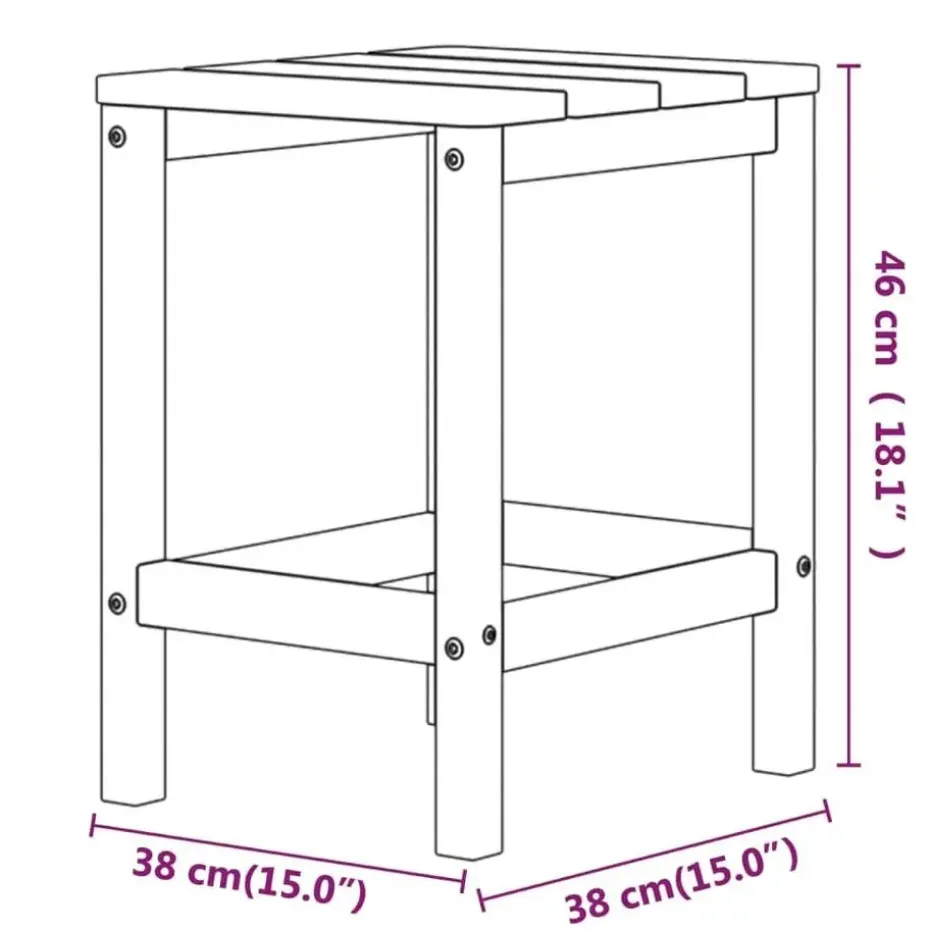 vidaXL - Tuintafel Adirondack - Vierkant - Aquablauw - HDPE - 38x38x46 cm