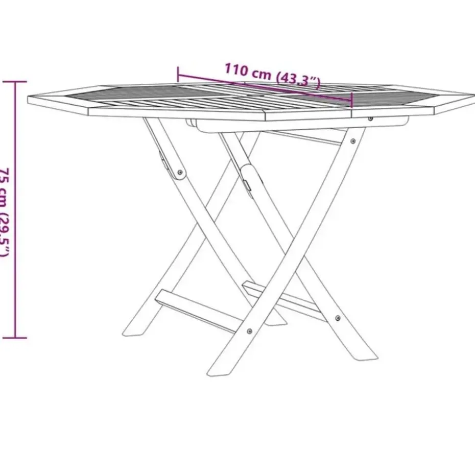 vidaXL - Tuintafel inklapbaar - Bruin - Massief teakhout - 110x110x75 cm