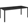 vidaXL - Tuintafel Met Glazen Blad - Zwart - Poly rattan - 190 x 90 x 75 cm