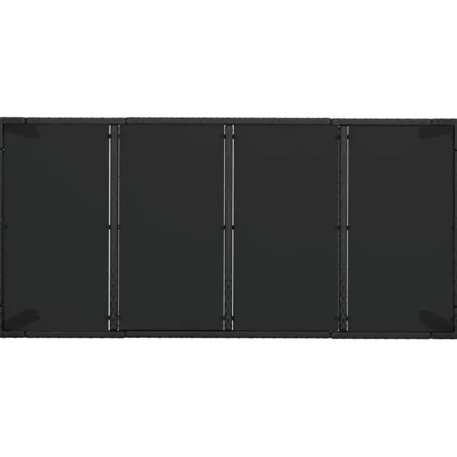 vidaXL - Tuintafel Met Glazen Blad - Zwart - Poly rattan - 190 x 90 x 75 cm
