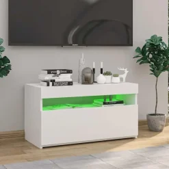 vidaXL - Tv-kast - Wit - Bewerkt hout