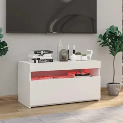 vidaXL - Tv-kast - Wit - Bewerkt hout