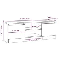 vidaXL - Tv-kast - Zwart - Bewerkt hout