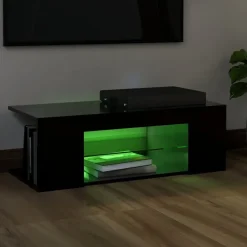 vidaXL - Tv-kast - Zwart - Bewerkt hout