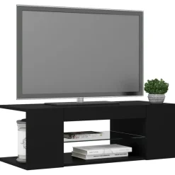 vidaXL - Tv-kast - Zwart - Bewerkt hout