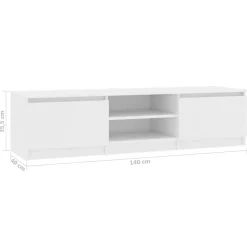 vidaXL - Tv-meubel - Wit - Bewerkt hout