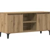 vidaXL - TV-meubel met 2 deuren en 2 vakken - Artisanaal eiken - 102x35x50 cm