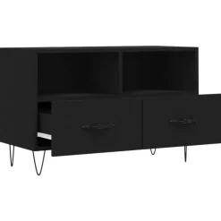 vidaXL - TV-meubel met 2 lades en 2 vakken - Zwart - Hout - 80x36x50 cm