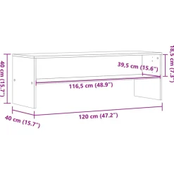 vidaXL - TV-meubel met 2 legplanken - Bruin eiken - Hout - 120x40x40 cm