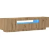 vidaXL - TV-meubel met LED en 3 deuren - Artisanaal eiken - 160x35x40 cm