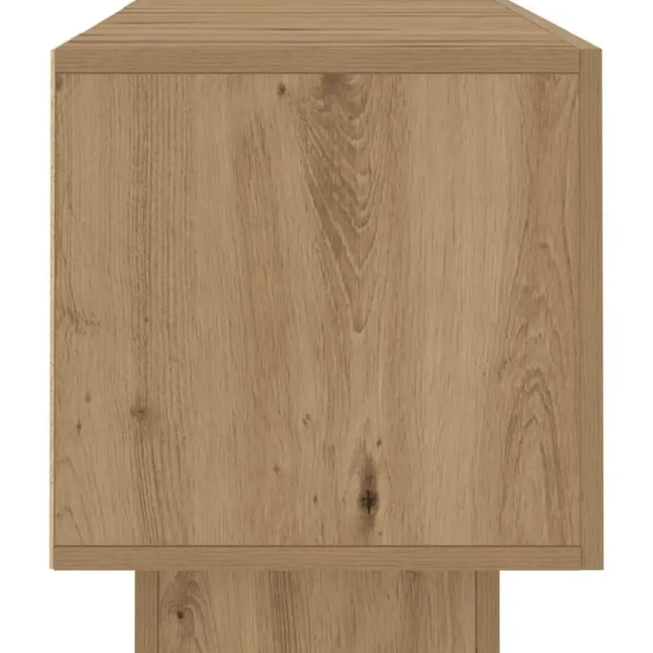 vidaXL - TV-meubel met LED en 3 deuren - Artisanaal eiken - 160x35x40 cm