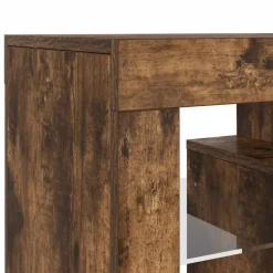 vidaXL - TV-meubel met LED-verlichting - Gerookt eiken - Hout - 120x35x40 cm
