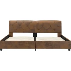 vidaXL - Tweepersoonbed - Bruin - Kunstsuède - 160x200 cm
