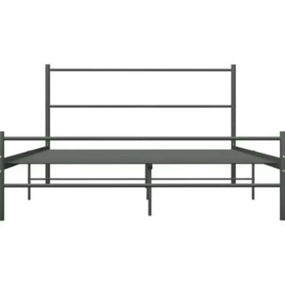 vidaXL - Tweepersoonbed - Grijs - Metaal - 160x200 cm