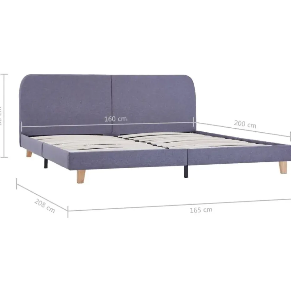 vidaXL - Tweepersoonbed - Lichtgrijs - Stof - 160x200 cm