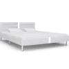 vidaXL - Tweepersoonbed met LED - Wit - Kunstleer - 180x200 cm