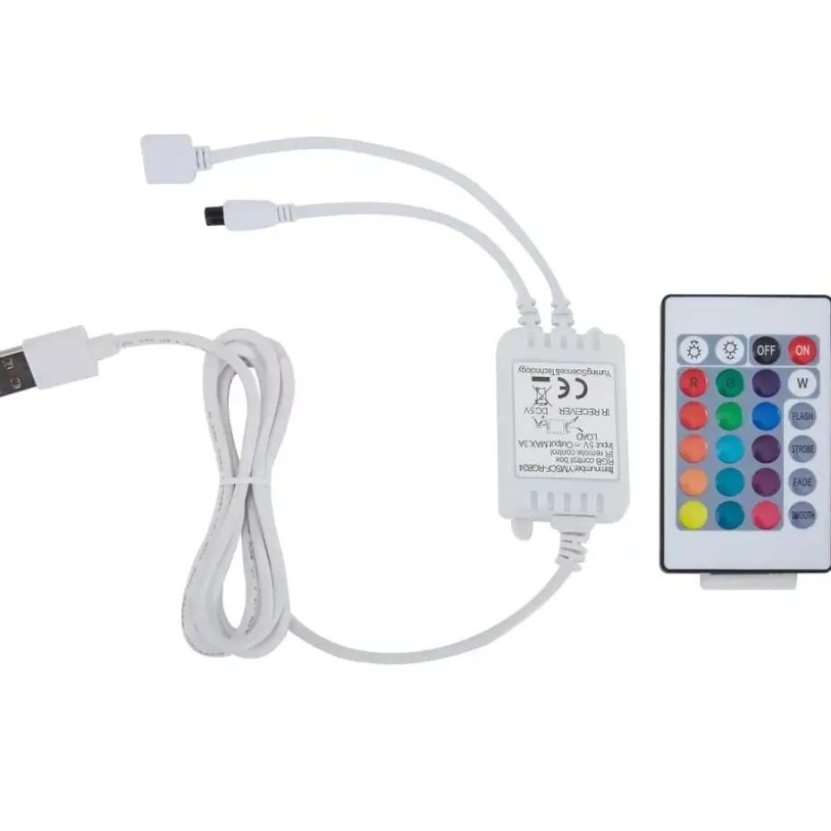 vidaXL - Tweepersoonbed met LED - Wit - Kunstleer - 180x200 cm