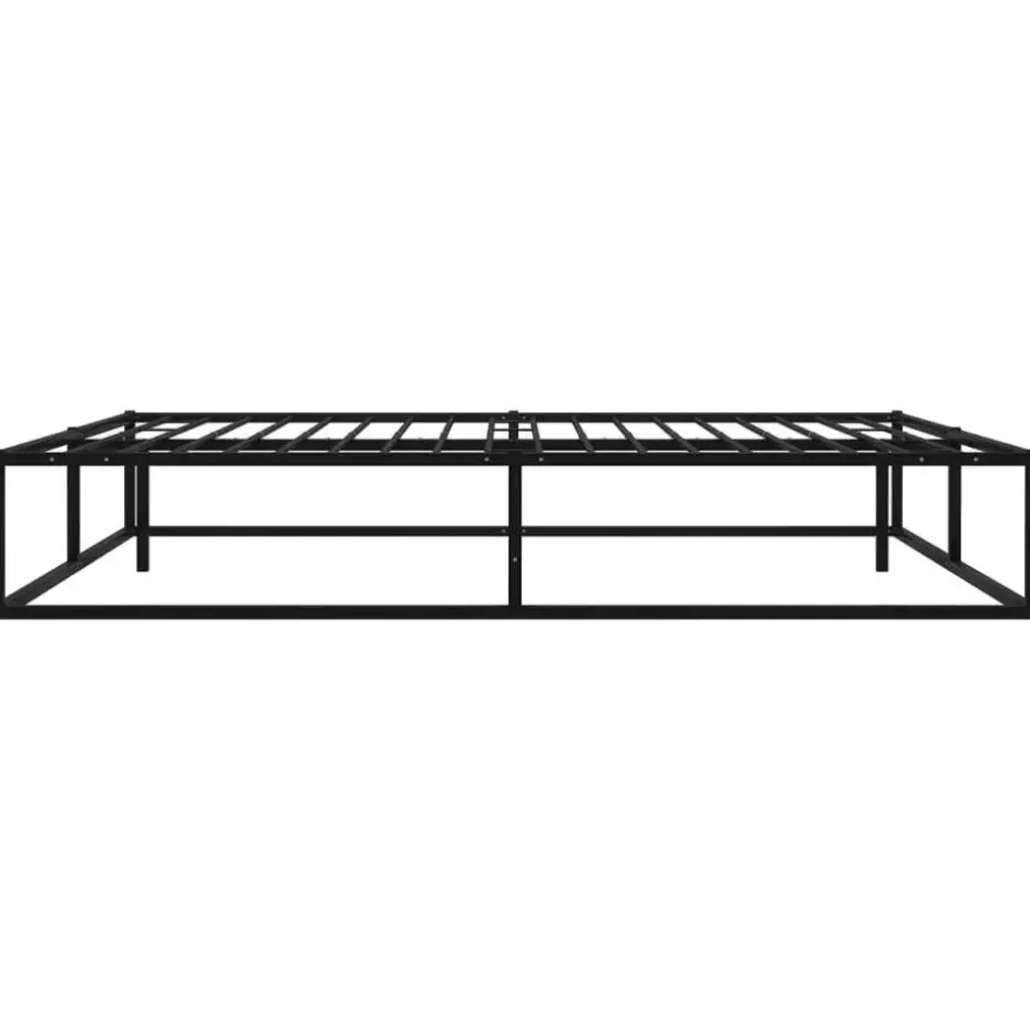 vidaXL - Tweepersoonbed pallet - Zwart - Metaal - 180x200 cm
