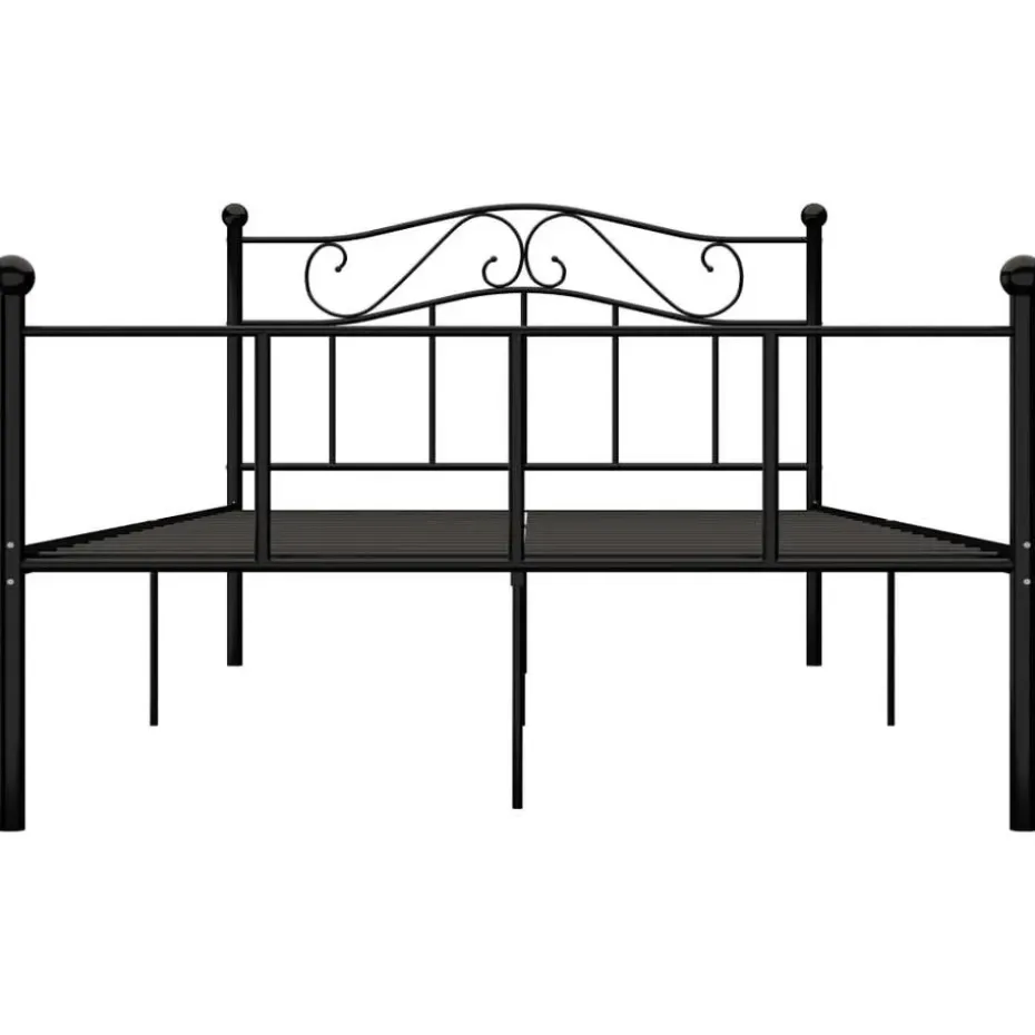 vidaXL - Tweepersoonbed -Zwart - Metaal - 140x200 cm