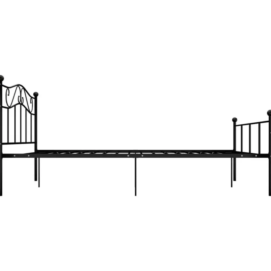 vidaXL - Tweepersoonbed -Zwart - Metaal - 140x200 cm