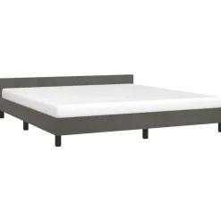 vidaXL - Tweepersoonsbed - Donkergrijs - Fluweel - 160x200 cm