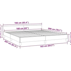 vidaXL - Tweepersoonsbed - Donkergrijs - Fluweel - 160x200 cm