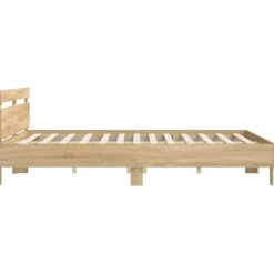 vidaXL - Tweepersoonsbed met hoofdbord - Sonoma eikenkleurig - 160x200 cm
