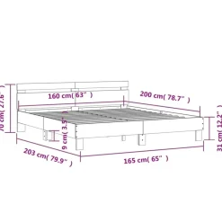vidaXL - Tweepersoonsbed met hoofdbord - Sonoma eikenkleurig - 160x200 cm