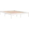 vidaXL - Tweepersoonsbed met latten en poten - Wit - Massief hout - 180x200 cm